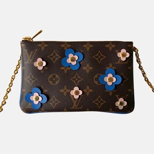 Louis Vuitton 2019 Pochette Flower Double Zip Chai… - 1