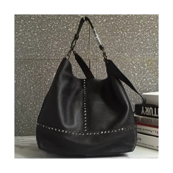 Valentino 2019 Leather Rockstud Tote Shoulder Bag,… - 1