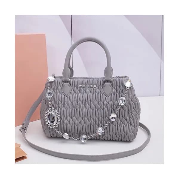 MiuMiu 2019 Matelasse Crystal Tote Shoulder Bag,24… - 1