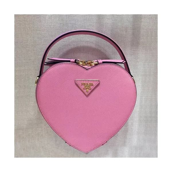 Prada 2019 Women Leather Odette Heart Tote Shoulde… - 1