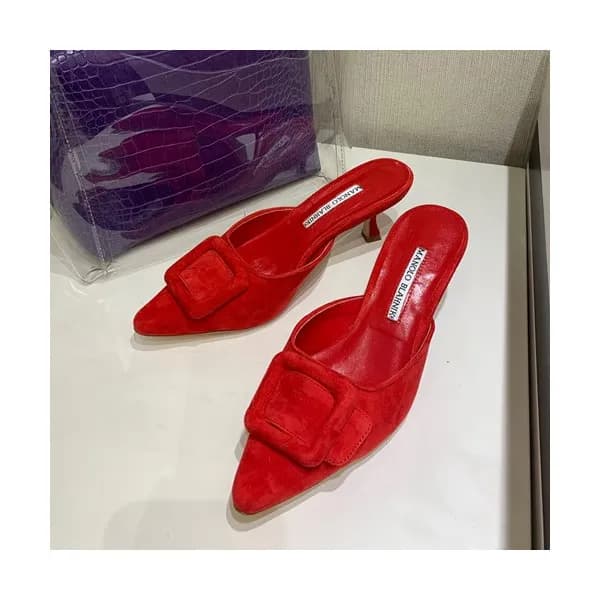 Monolo Blahnik 2019 Ladies Suede Middle Heel Slipp… - 1