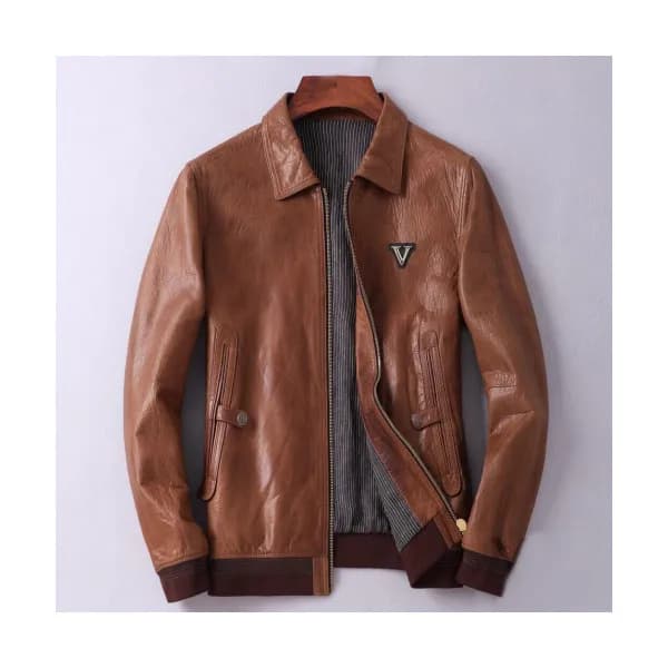 Louis vuitton 2019 Mens Logo Leather Jacket - 루이비통… - 1