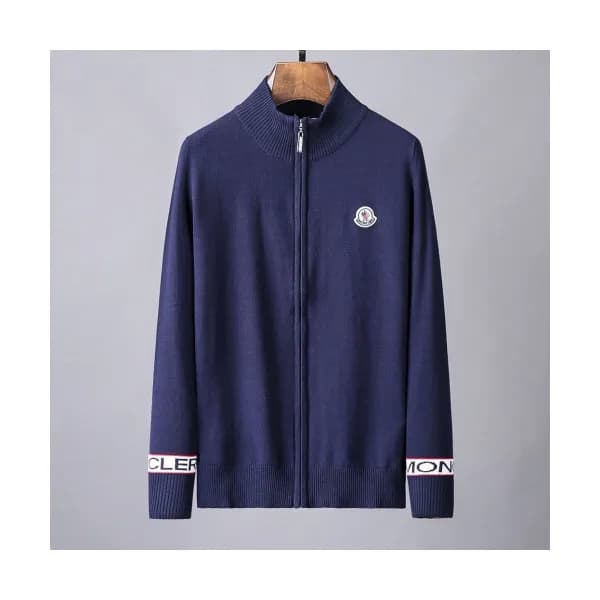 Moncler 2019 Mens Retro Logo Zip-up Wool Sweater -… - 1