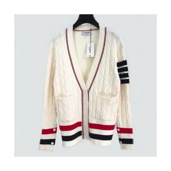 [톰브라운]Thom Browne 2020 Mens Classic V-neck Wool Ca… - 1