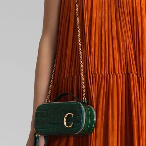 Chole 2020 C Vanity Leather Chain Tote Shoulder Ba… - 1