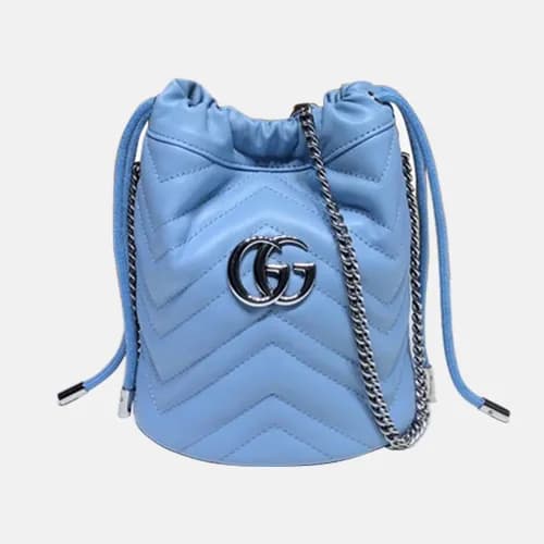 Gucci 2020 GG Marmont Mini Women Bucket Chain Shou… - 1