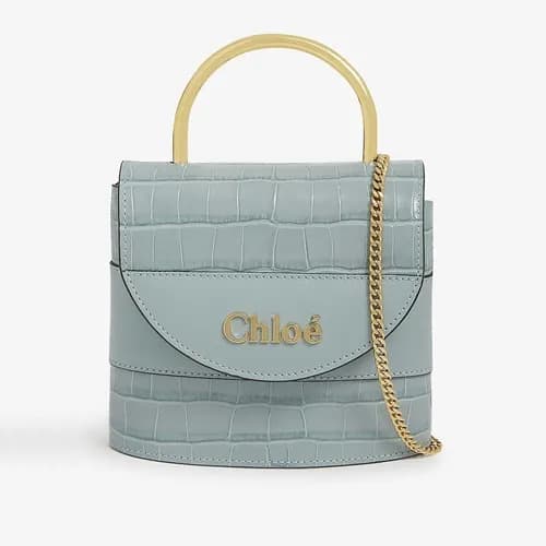Chole 2020 Aby Lock Leather Tote Shoulder Bag, 17c… - 1