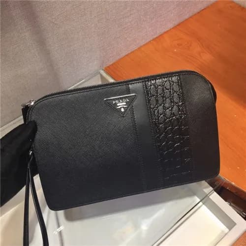 [프라다] Prada 2020 Men's Leather Clutch Bag,26.5… - 1