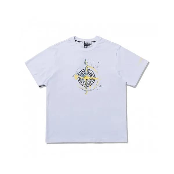 Stone Island Mens Crew-neck Cotton Short Sleeved … - 1