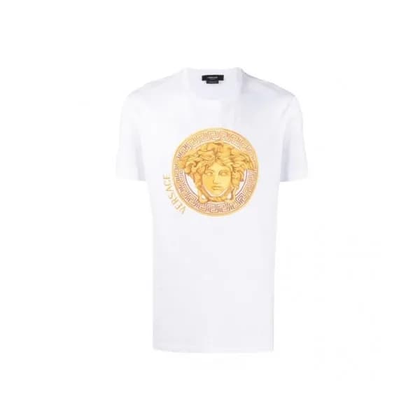[추천템]Versace Mens Logo Short Sleeved Tshirts Blac… - 1