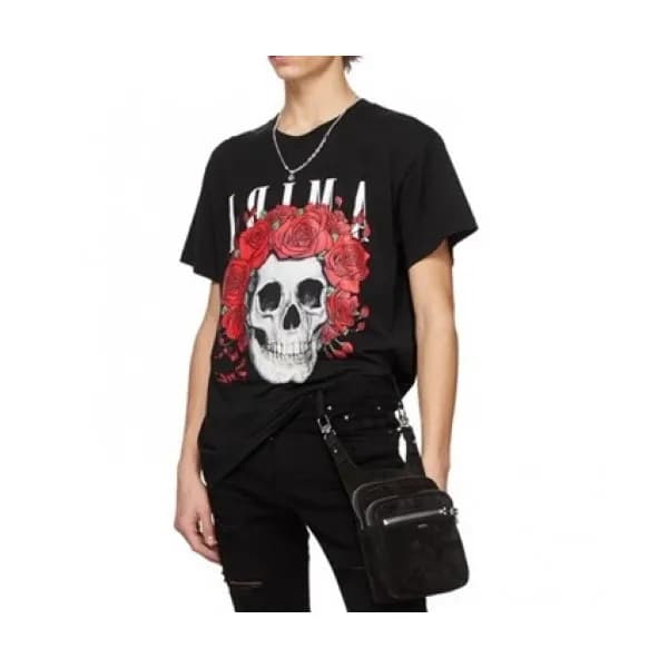 Amiri Mm/Wm Logo Cotton Short Sleeved Tshirts Blac… - 1