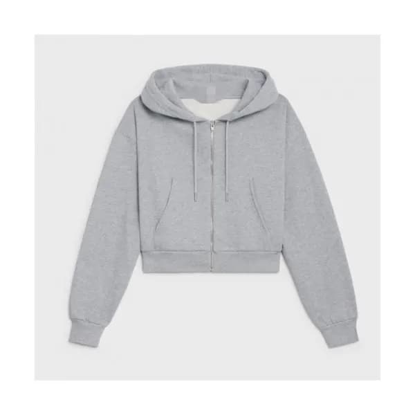 Celine Womens Logo Cotton Hoodie Gray - 셀린느 2021 … - 1