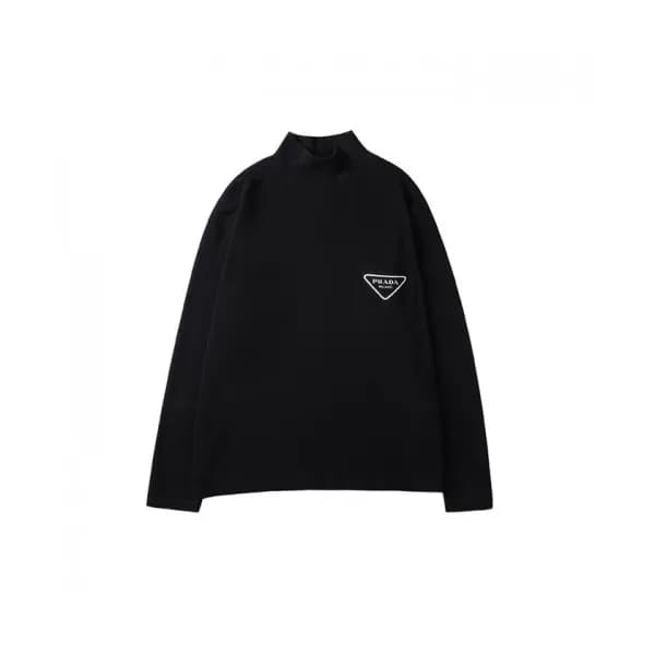 Prada Mens Crew-neck Cotton Tshirts Black - 프라다 2… - 1