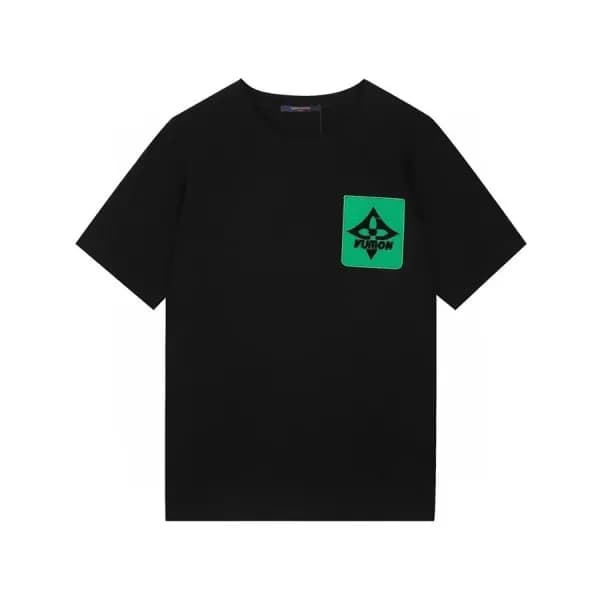 루이비통 남성 크루넥 블랙 반팔티 - Mens Black Tshirts - lou03991… - 1