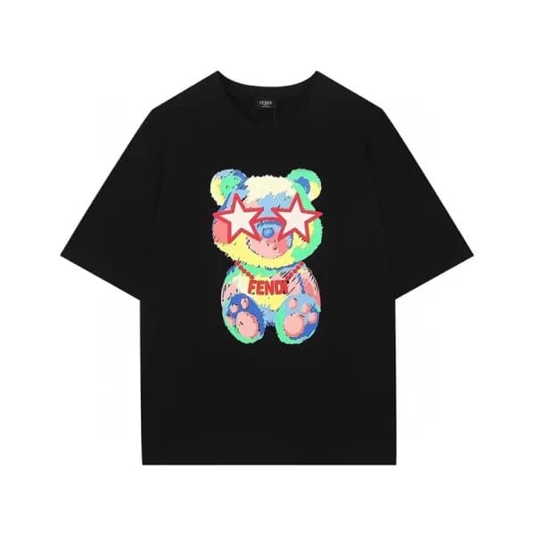 펜디 남성 크루넥 블랙 반팔티 - Mens Black Tshirts - fen01145x - 1