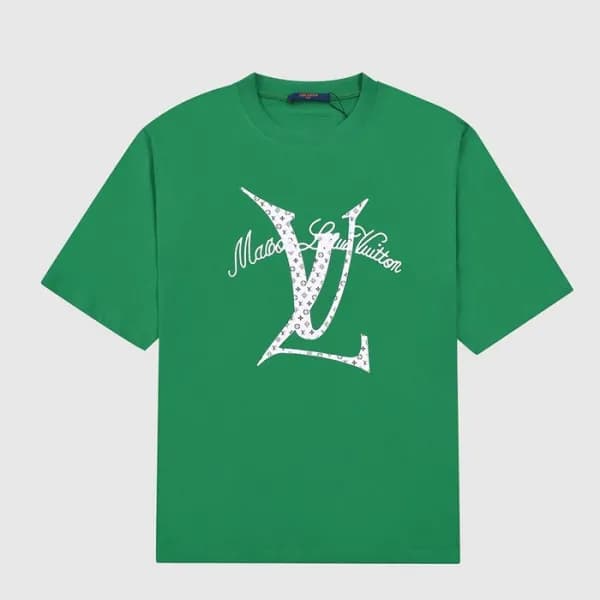 루이비통 남성 크루넥 그린 반팔티 - Mens Green Tshirts - lou04026… - 1