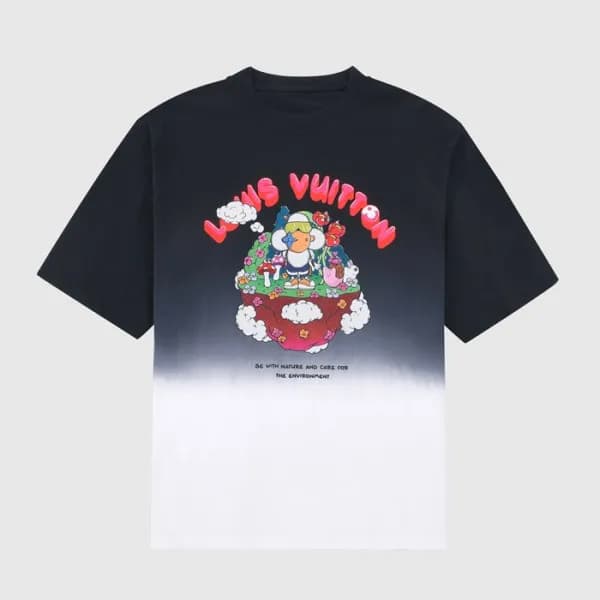 루이비통 남성 블랙 크루넥 반팔티 - Mens Black Tshirts - lou04182… - 1