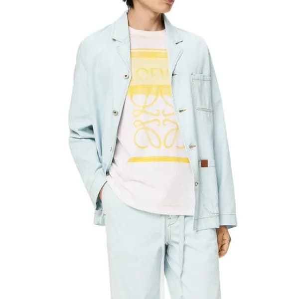 로에베 남/녀 이니셜 화이트 반팔티 - Unisex White Tshirts - loe01… - 1