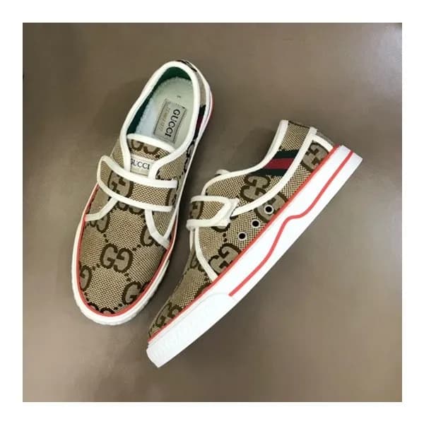 구찌 남/녀 테니스 카멜 스니커즈- Unisex Camel Sneakers - guc049… - 1