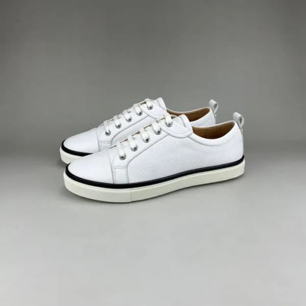 에르메스 남성 클래식 화이트 스니커즈 - Mens White Sneakers - her08… - 1