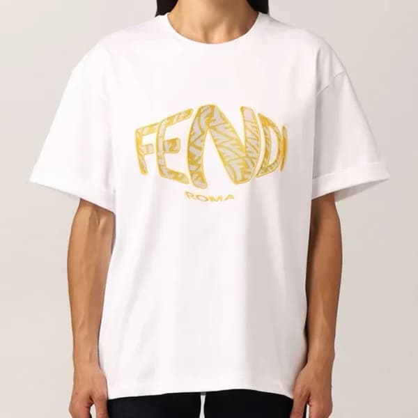 펜디 남성 화이트 크루넥 반팔티 - Mens White Tshirts - fen01272x - 1