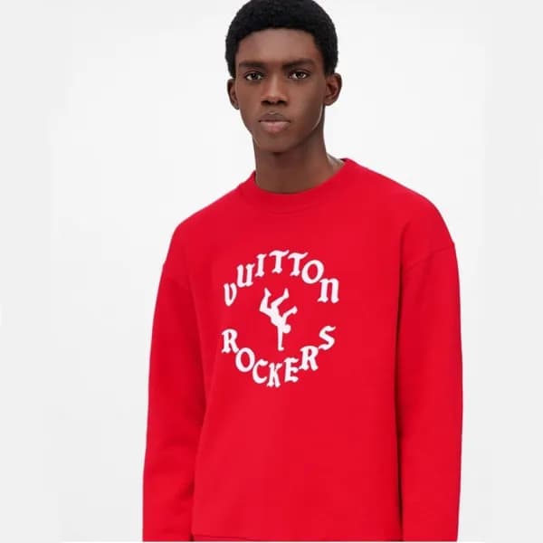 루이비통 남성 모던 레드 맨투맨 - Mens Red Tshirts - lou05147x - 1
