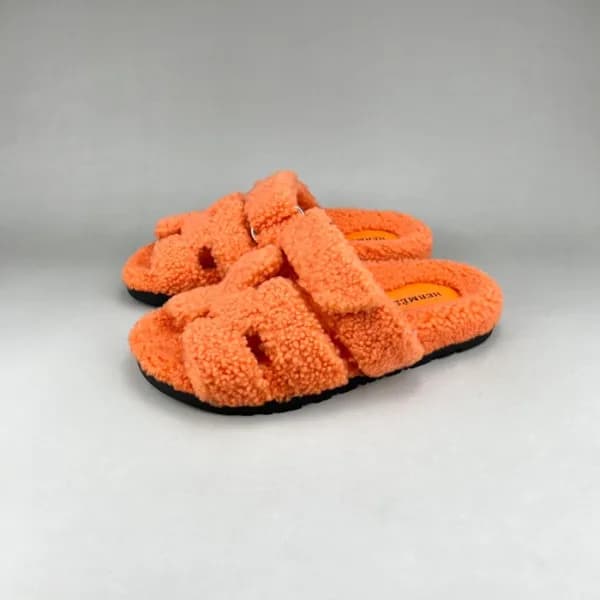 에르메스 남/녀 오렌지 퍼슬리퍼 - Unisex Orange Slippers - her08… - 1