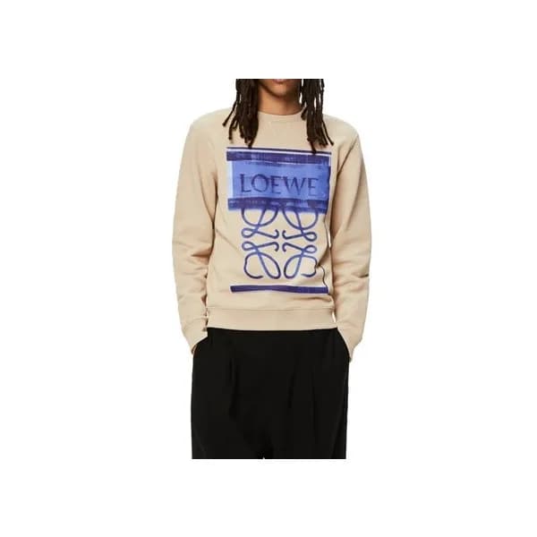 로에베 남/녀 클래식 베이지 맨투맨 - Unisex Beige Tshirts - loe06… - 1