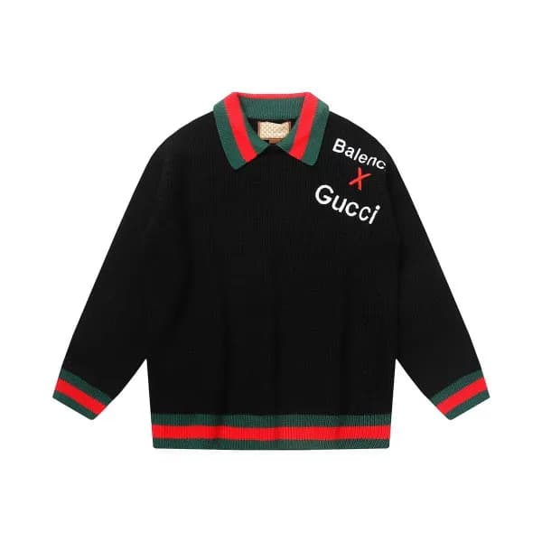 구찌 남성 블랙 폴로 니트 - Gucci Mens Black Knits - gu49x - 1