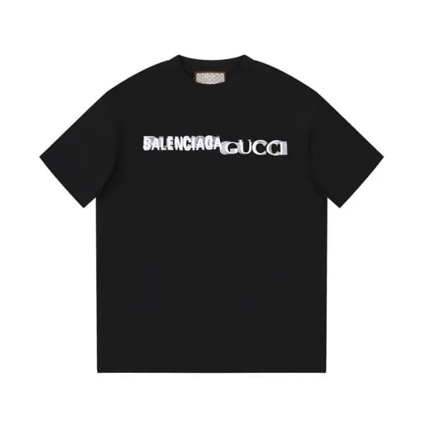 발렌시아가 남성 크루넥 블랙 반팔티 - Balenciaga Mens Black Tshirt… - 1