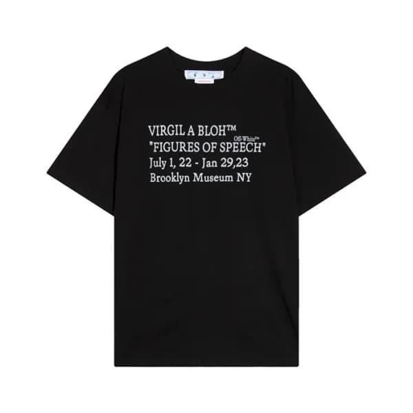 오프화이트 남성 모던 블랙 반팔티 - Off white Mens Black Short sl… - 1