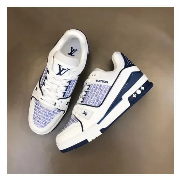 루이비통 남성 블루 스니커즈 - Louis vuitton Mens Blue Sneakers… - 1