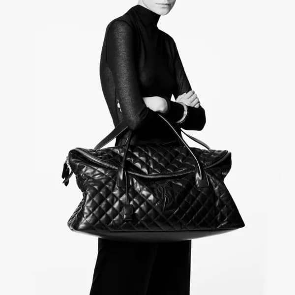 입생로랑 여성 블랙 키폴 - Saint Laurent Womens Black Keepall… - 1