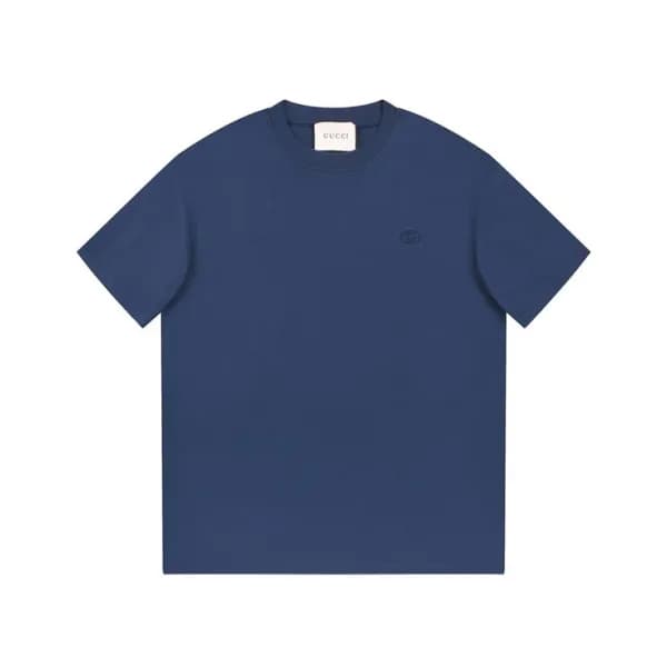 구찌 남/녀 네이비 크루넥 반팔티 - Gucci Unisex Navy Short sleev… - 1