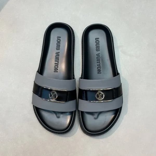 루이비통 남성 그레이탭 슬리퍼 - Louis vuitton Mens Gray Tap Sli… - 1
