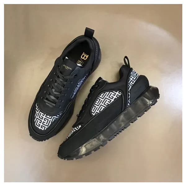 발망 남성 트렌디 블랙 스니커즈 - Balmain Mens Black Sneakers - … - 1