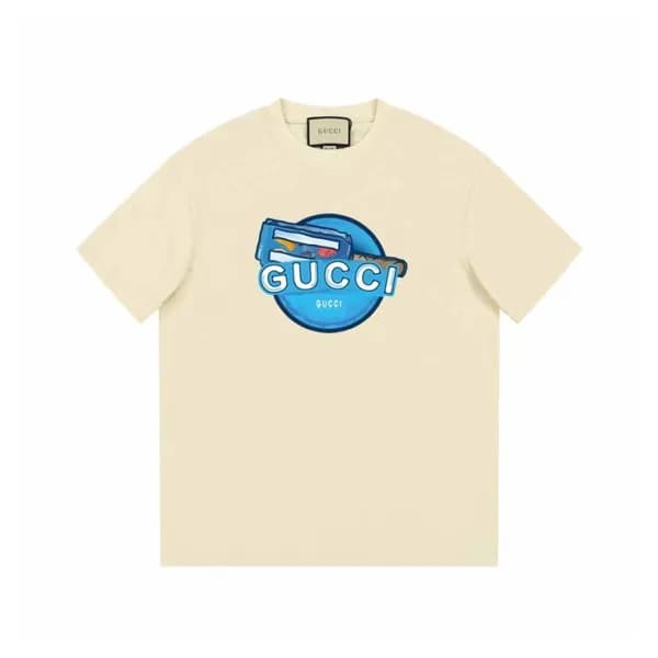 구찌 남/녀 아이보리 크루넥 반팔티 - Gucci Unisex Ivory Short sle… - 1