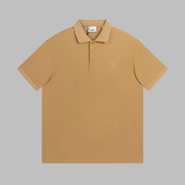 버버리 남성 카멜 폴로 반팔티 - Burberry Mens Camel Short Sleev… - 1