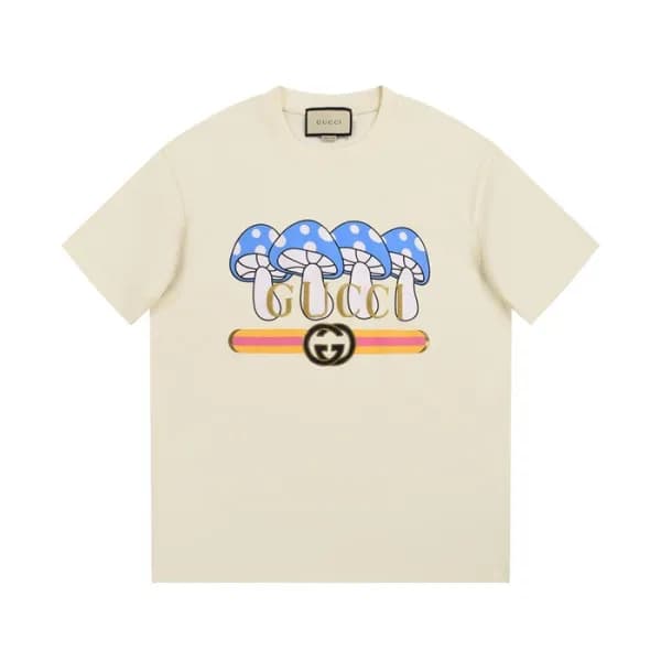 구찌 남/녀 아이보리 크루넥 반팔티 - Gucci Unisex Ivory Short sle… - 1