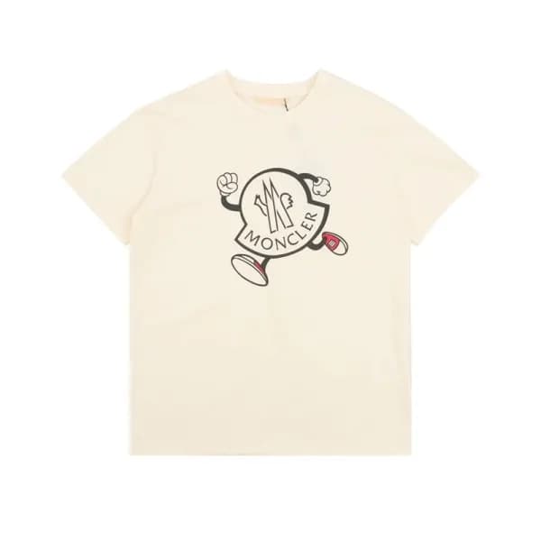 몽클레어 남성 아이보리 크루넥 반팔티 - Moncler Mens Ivory Tshirts … - 1