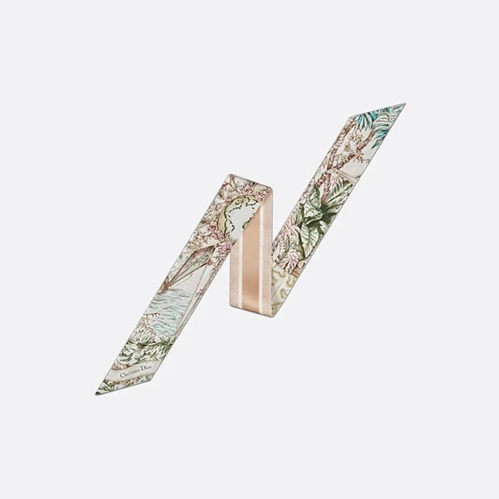 디올 여성 그린 멀티 컬러 실크 트윌 미차 스카프 【매장-50만원대】 - Dior Wome… - 1