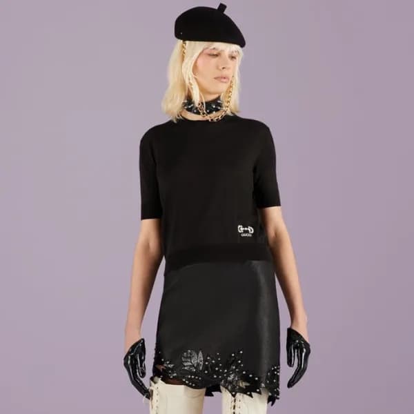 구찌 여성 블랙 크루넥 반팔티 - Gucci Womens Black Short sleeve… - 1