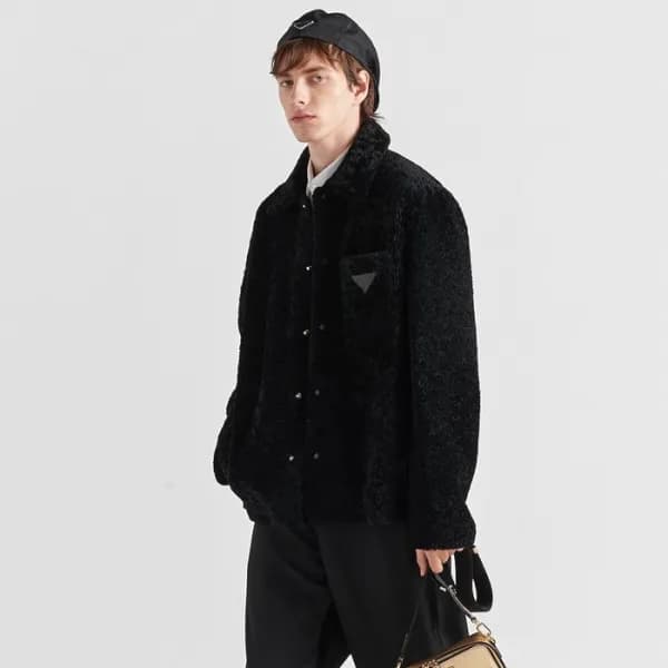 프라다 남성 모던 블랙 가죽 자켓 - Prada Mens Black Jackets - cl… - 1