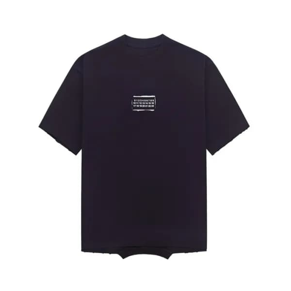 메종 마르지엘라 남/녀 블랙 반팔 티셔츠 - Maison Margiela Unisex Bl… - 1