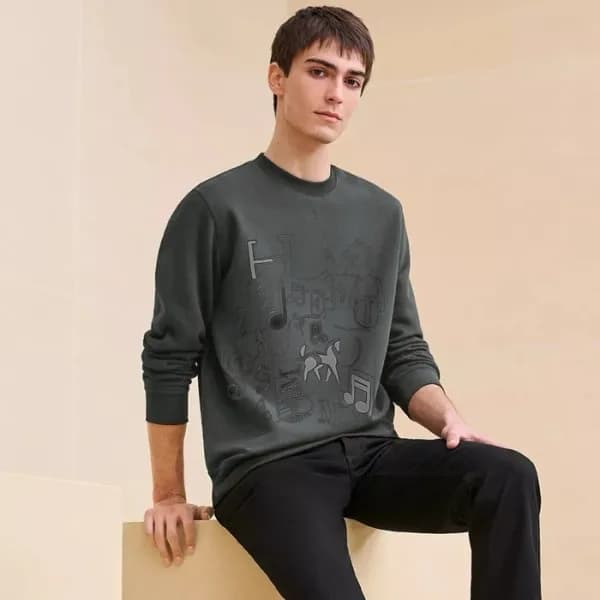 에르메스 남성 라운드 맨투맨 - Hermes Mens Round Tshirt - hec29… - 1