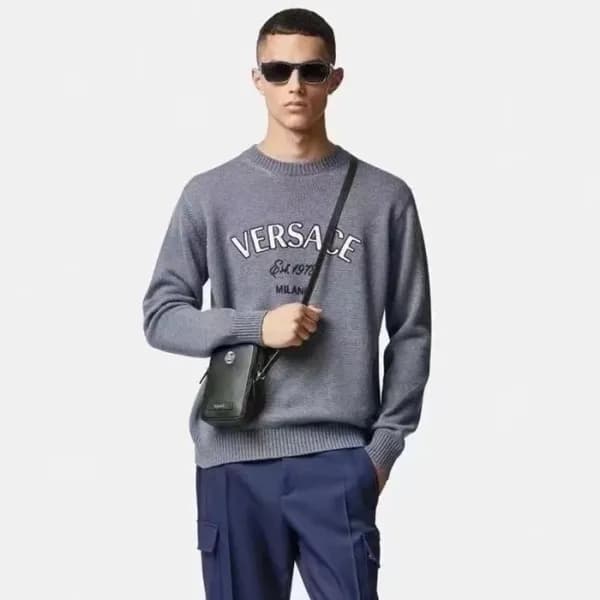 베르사체 남성 라운드 니트 - Versace Mens Round Knitwear - vec… - 1