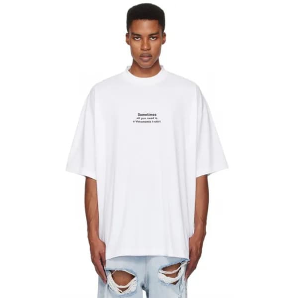 베트멍 남/녀 라운드 반팔 티셔츠 - Vetements Unisex Oversize Tsh… - 1