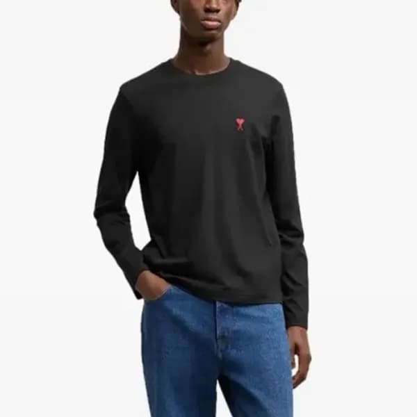 아미 남/녀 크루넥 긴팔티 - Ami Unisex Round Tshirt - amc5706… - 1