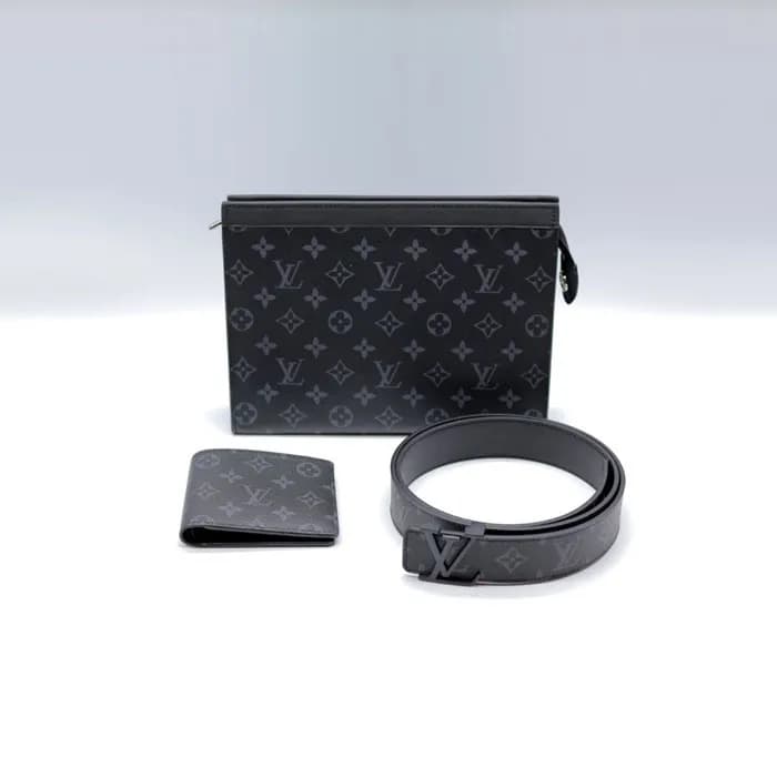 [당일배송] 루이비통 남성 24ss 이클립스 클러치+지갑+벨트 3종 세트 - dd655x - 1
