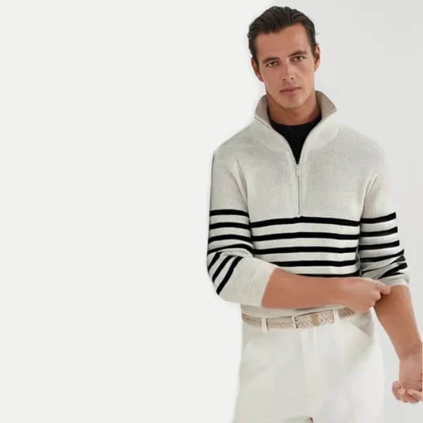 브루넬로쿠치넬리 남성 집업 니트 - Brunello Cucinelli Mens Zip-up… - 1